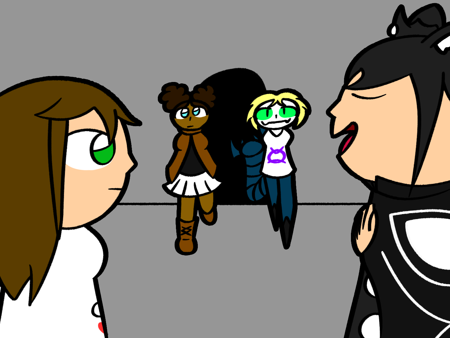 Tityus and Scarlett enter as Lavvy and Eclipse talk.
